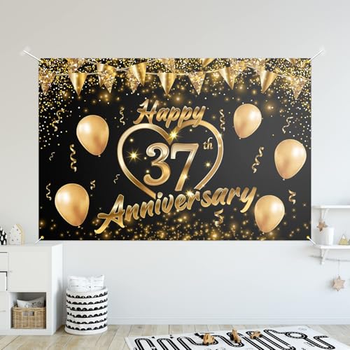 Fondo para fiesta aniversario 37 años 6x4 pies miniatura 4