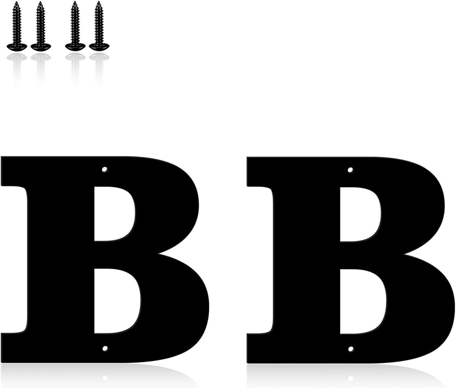 5 Inch Metal Modern House Numbers, House Address Letters and Numbers for Outside Signs, Metal Letters Door Numbers Signage Street Address Plaque for Garden Door Mailbox Decor (2-Pack of B)