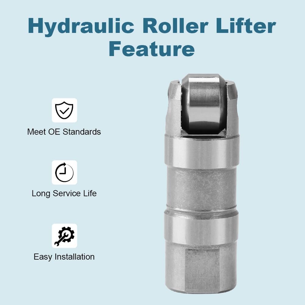 16 PCS Hydraulic Roller Lifter Compatible with Ford Mustang 1985 1986 1987 1988 1989 1990 1991 1992 1993 1994 1995 5.0L V8 Roller Lifter Valve Tappets Replacement for M6500R302 M-6500-R302