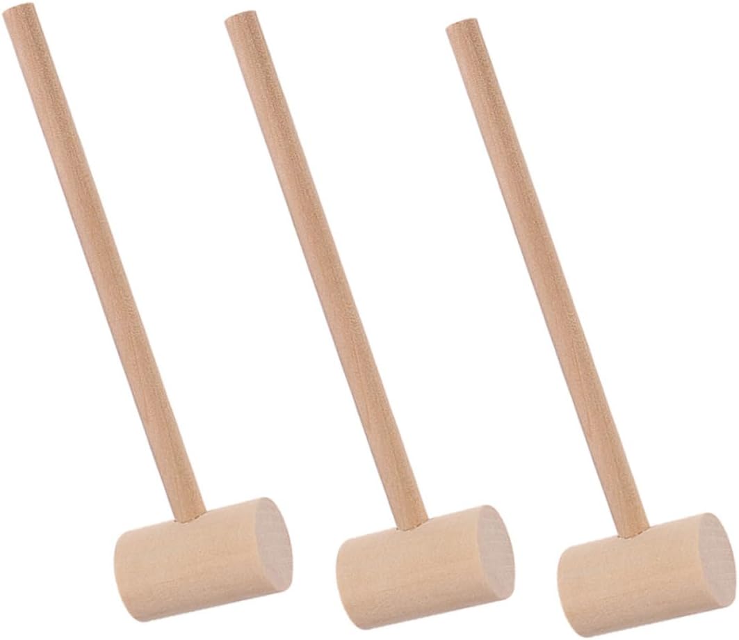 GLEAVI 15pcs Mini Wooden Seafood Mallets Crab Lobster Hammers for Cracking Shellfish Versatile Kitchen Tools for Cakes and Meat Smooth Finish Comfortable Grip