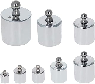 Utoolmart 1000g Calibration Weight Set 10-500g (8pcs Set :10g 20g 20g 50g 100g 100g 200g 500g) M2 Precision Chrome Plated Steel for Digital Balance Scales