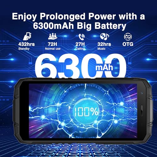 DOOGEE S41 MAX Rugged Smartphone 2024,16GB + 256GB/SD 1TB, Android 14 Rugged Phone,6300mAh Rugged Cell Phone, 5.5" HD+ Display, IP68 Waterproof Outdoor Military Grade 4G Mobile Phone, NFC/WiFi/OTG - Image 6