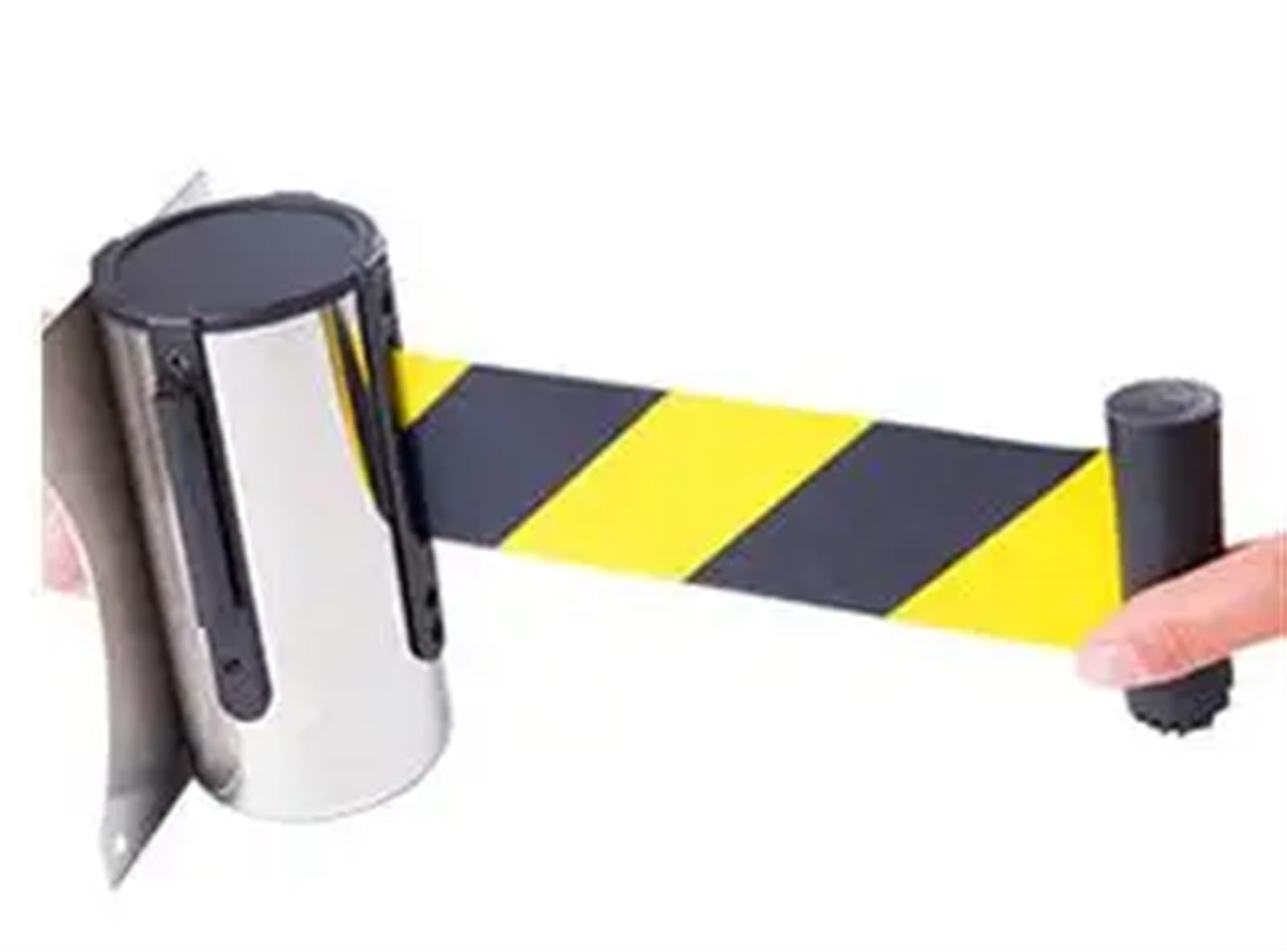 YNIYUJKL Retractable Queue Barrier Tape, 2M Yellow & Black Wall Mount Stanchion, Stainless Steel Crowd Control Belt For Outdoor Events, 5M Length Options Available,Yellow Black-eters