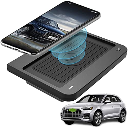 XLARSH Car Wireless Charger for a-u di Q5 SQ5 2020-2018 Center Console Accessories Panel 10W Fast 3 Coils Recharge Device Smart Wireless inductive car Phone Charging pad for All Qi Phone