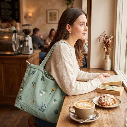 Bolso Tote Bordado Suave para Mujer miniatura 3