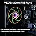 120mm RGB Case PC Fans Cooler Fan with Max 1650 RPM Low Noise Cooling Fan Blade LED Lighting Glows Dynamic Multi-Graph Cycle 1 Pack