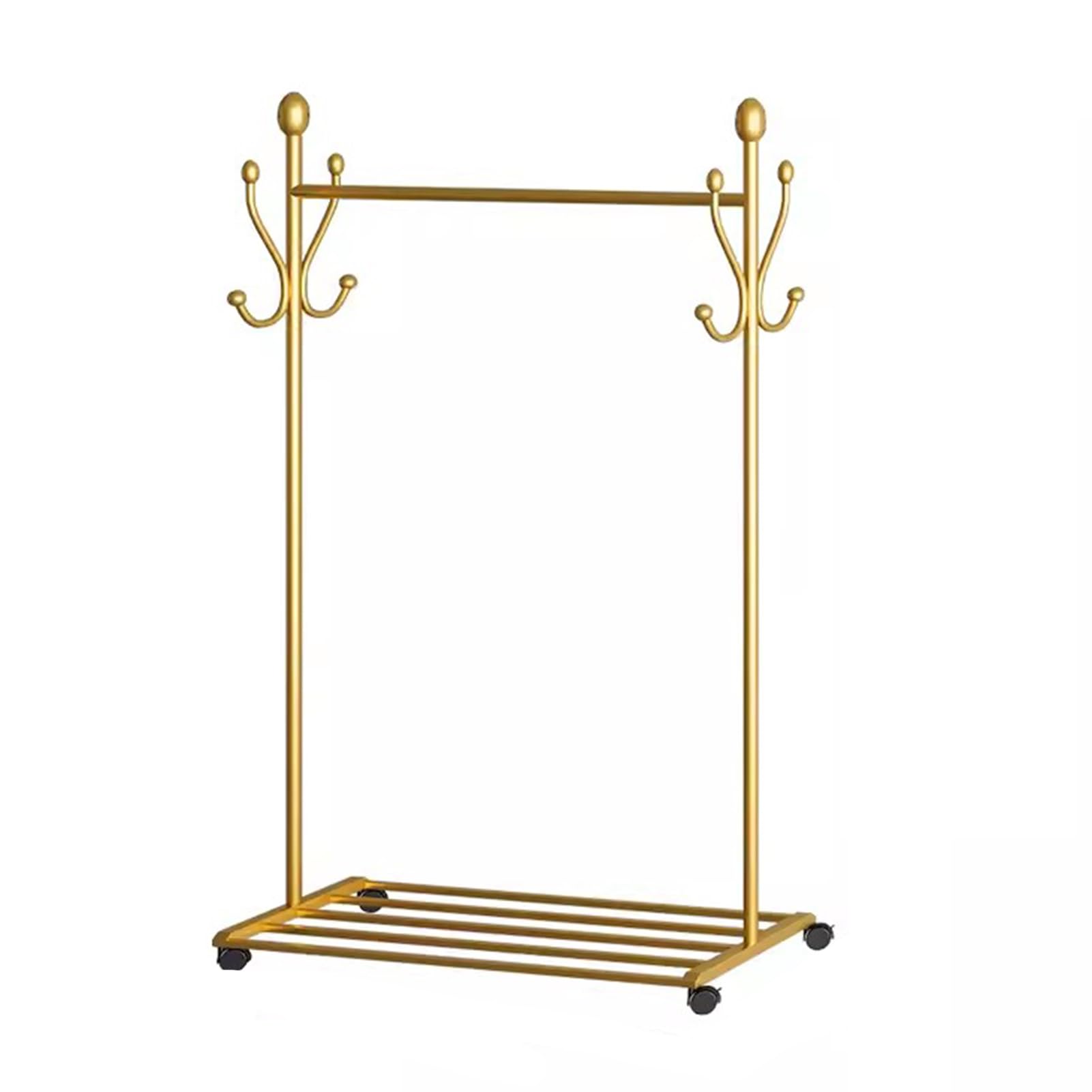 Porte-manteau porte-vêtements sur roulettes de 170 cm en métal noir pour vestes et robes