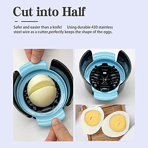 image for DuJaSho Egg Slicer, Egg Cutter for Hard Boiled Eggs, 3 in 1 Stainless 