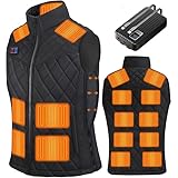 [Sumeriy] 電熱ベスト ヒーターベスト 拡張機能 17箇所発熱 40000mAhバッテリー 速暖 保温 最大15時間連続使用 三段階温度調節 前後独立調節 オートモード 電熱ジャケット 防寒 簡単収納 水洗い可 男女兼用 (L, ブラック)