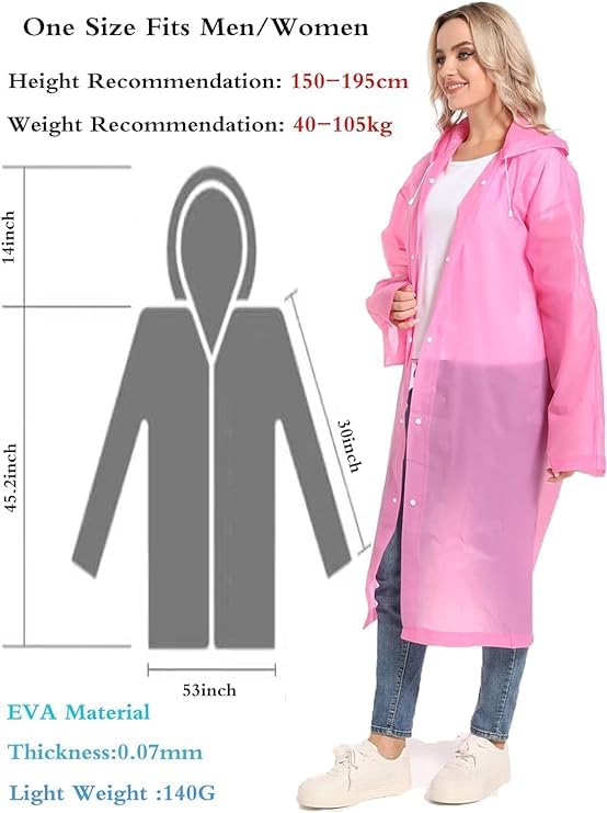 Image of Unisex Adults EVA Waterproof Rain Coat 1Pc