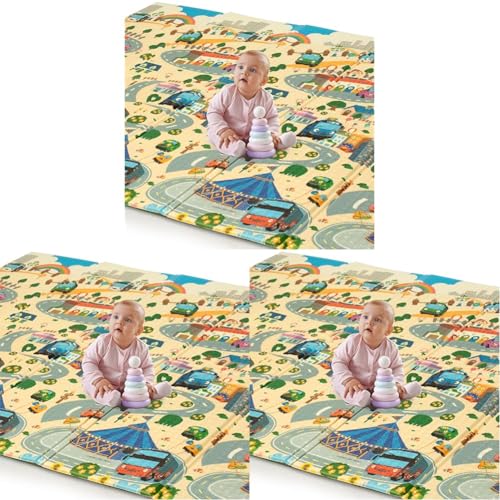 Image of LuvLap Wild Woods Double Sided Water Proof Baby Floor Mat, Multicolor, Reversible Floor mats for Kids, Baby mats for Floor, Crawling Baby, Extra Large Size, 6'5 inch x 4'10 inch (195.5cmx147cm), 0.8cm Thick