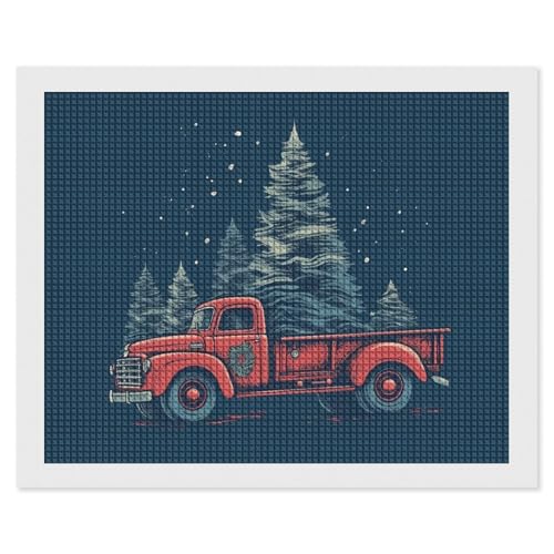 Peinture diamant carré complet broderie 5D camion de Noël strass brillants