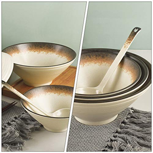 Yardwe 2Pcs Autêntico Japonês Ramen Tigela de Porcelana Tigela de Macarrão Conjunto de Sopa de Arroz