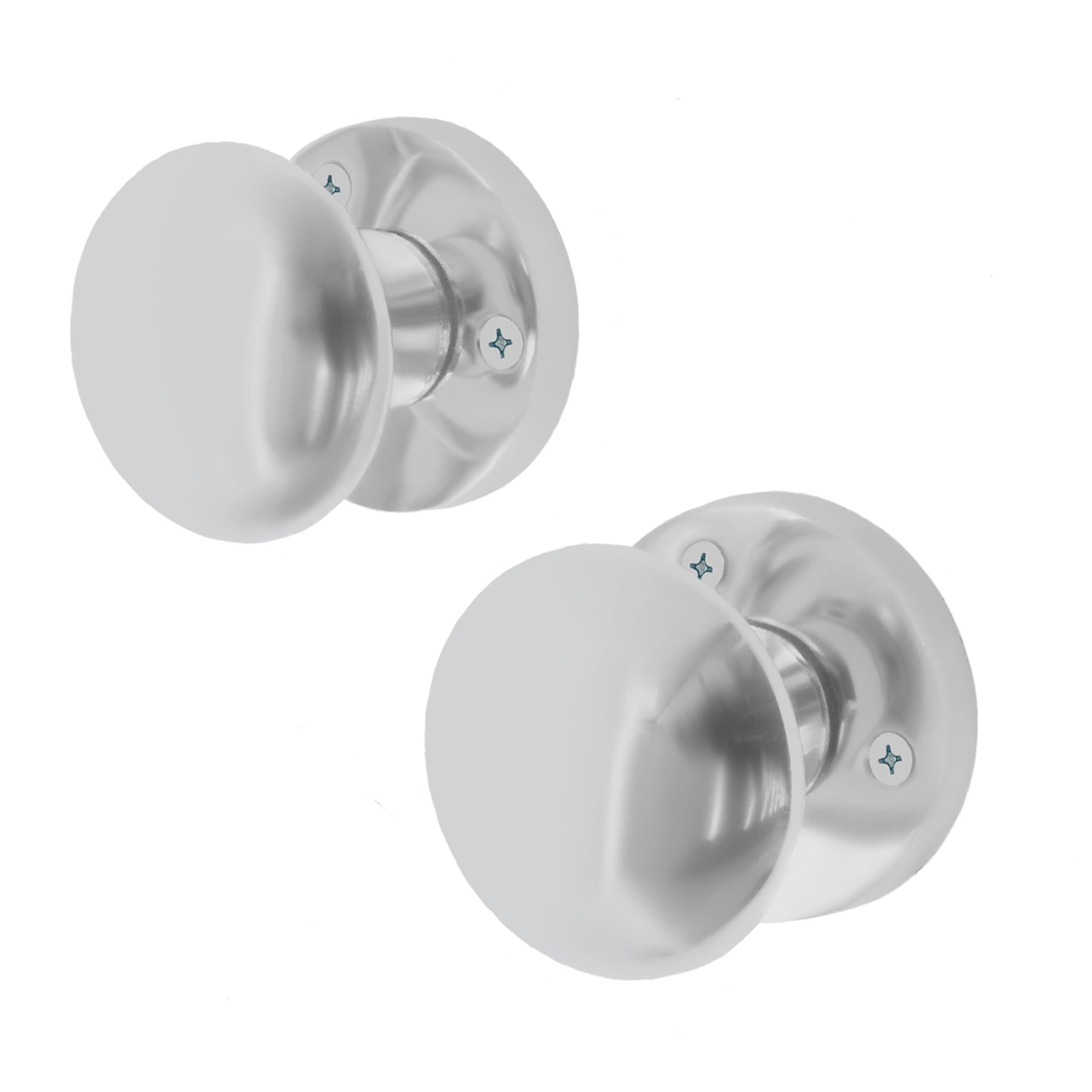 EAI Chrome Door Knobs - 1 Pair of Polished Chrome Victorian Mortice Knobs (55mm) for Internal Doors