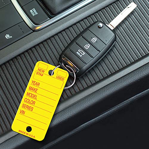 Versa-Tags Poly Key Tags Tear Proof Design Perfect For Car Truck Or Rv Dealerships 250 Per Box (Yellow) #TOP5