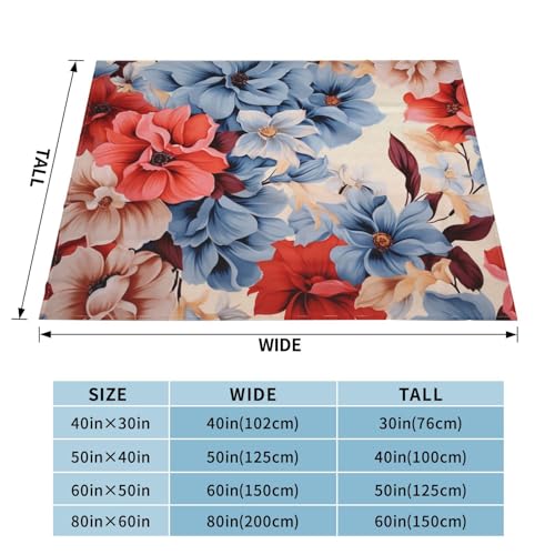 Couverture en microfibre imprimé floral pour lit et canapé douillet