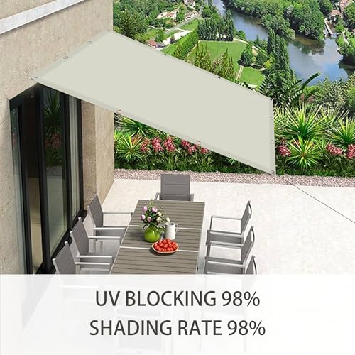 Voile d'ombrage blanc cassé protégeant de la pluie pour terrasse - 4