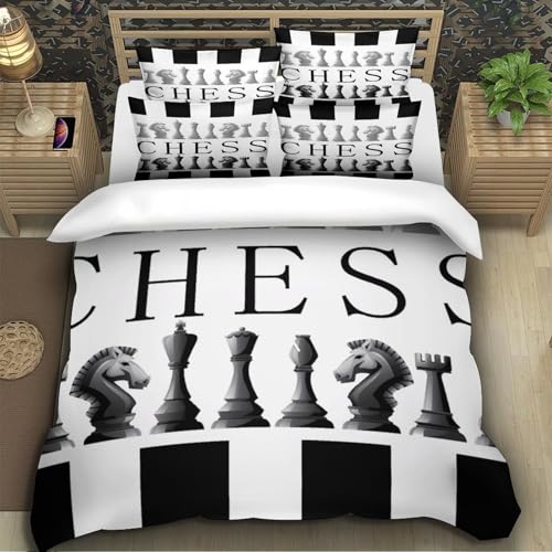 Housse de couette jeu d'échecs 3D pour chambre d'ado - 5