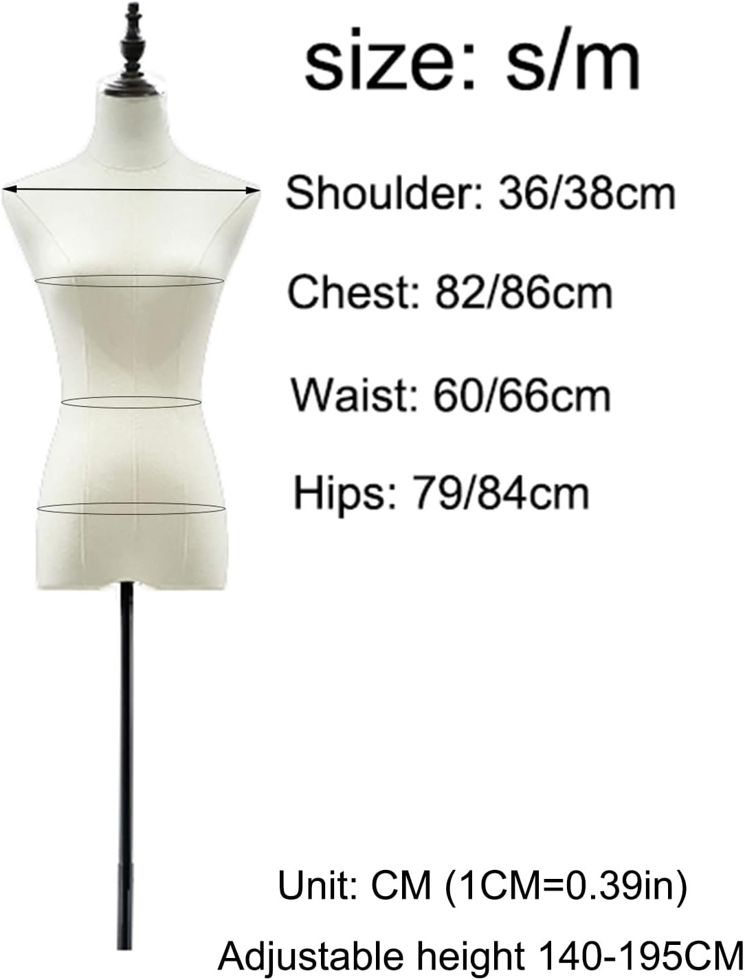 女性マネキントルソーボディ 140-195 センチメートル調節可能な高さ