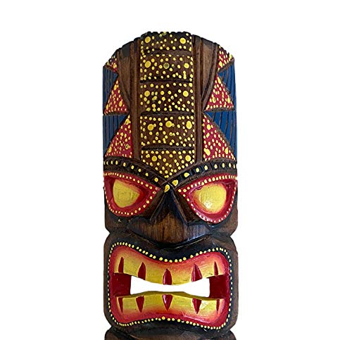 OMA Wooden Tiki Wall Mask Hand Crafted Tribal Hawaiian Polynesian Wall Art Home Decor Gift
