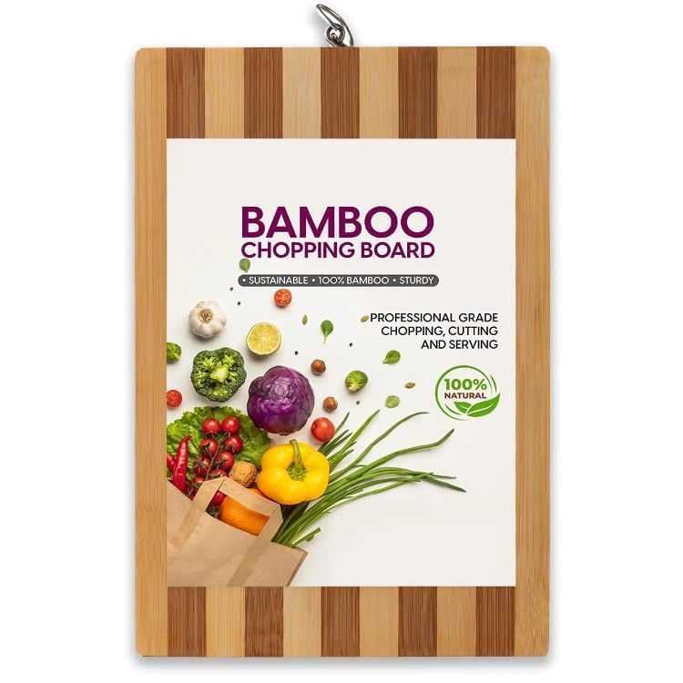 ADD2CART Heavy-Duty Stainless Steel Kitchen Cutting Board for Vegetables, Fruits, Meats, and Vegetables, Medium-Sized Prem...