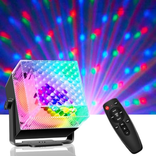 Discokugel groß - RGB Bühnen Stroboskop Partylicht mit Motor & Fernbedienung, Musikgesteuert 48dB, DJ Party lichter für Tanzpartys, Karaoke, Weihnachten, Decken/Wandmontage