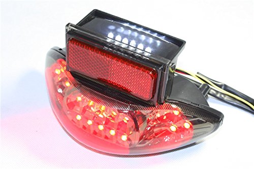 Httmt Mt031A- Custom Smoke Lens Led Brake Tail Light W/Integrated Turn Signals Indicators Compatible With 1999-2007 Suzuki Hayabusa Gsxr1300 2003-2006 Katana 600/750 2003-2006 Gsx-F 600/700 #TOP2