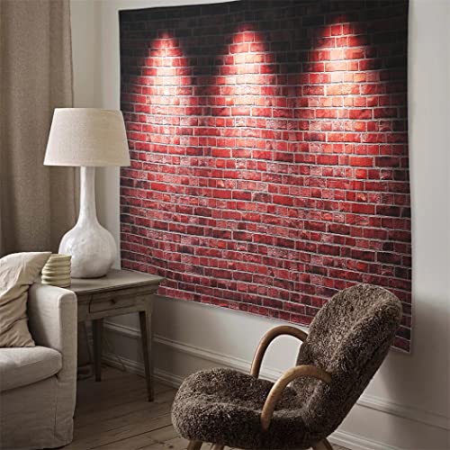 Moslovstar Red Brick Wall Tapestry Vintage Style Tapestry Spotlights Bar Wall Tapestry Living Room Decoration, 51.2"X59.1" #TOP2