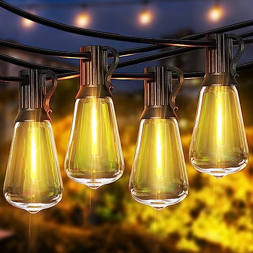PARTPHONER LED Outdoor String Lights, 120FT Patio Lights with 64 Shatterproof ST38 Vintage Edison Bulbs, 2700K Dimmable Waterproof Outside Hanging Lights for Porch Backyard Deck Balcony Party Decor PARTPHONER LED Outdoor String Lights, 120FT Patio Lights with 64 Shatterproof ST38 Vintage Edison Bulbs, 2700K Dimmable Waterproof Outside Hanging Lights for Porch Backyard Deck Balcony Party Decor