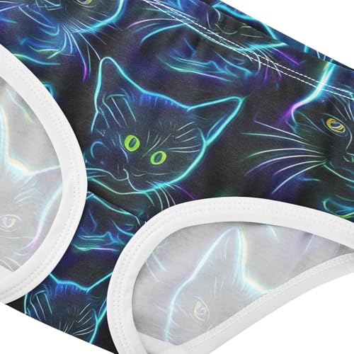 Neon Cats Panties Little Girl Toddler Girls Underwear Cotton Flower Briefs Kids Undies 2t4