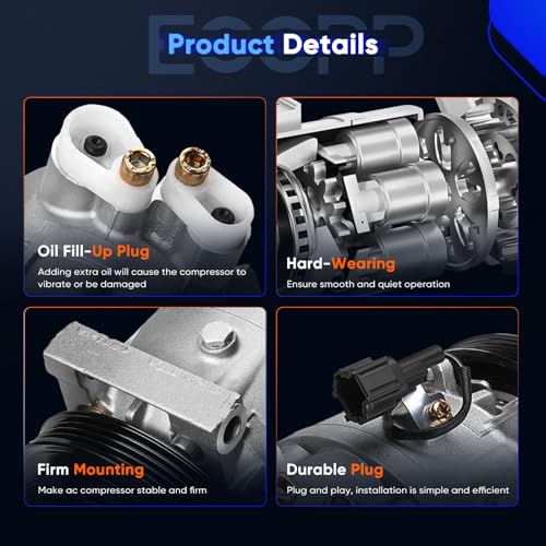 Image of ECCPP Air Conditioning Compressor 2003-2008 for Infiniti FX35 3.5L 2003-2006 for Infiniti G35 3.5L A /C Compressor