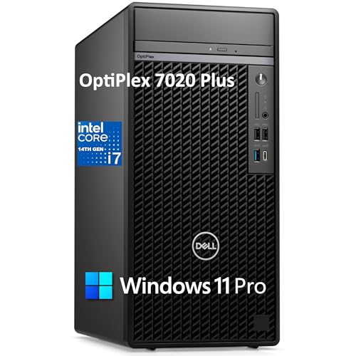 Dell OptiPlex 7020 Plus Tower 7000 Business Desktop Computer, 14th Gen Intel 20-Core i7-14700 up to 5.4GHz, 16GB DDR5 RAM, 512GB PCIe SSD, DVDRW, WiFi, Ethernet, Windows 11 Pro