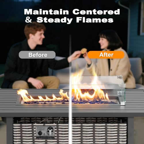 Image of NUU GARDEN 43 Inch Propane Fire Pit Table, 50,000 BTU with Wind Guard