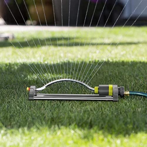 Hh Together Metal Oscillating Garden Sprinkler 17 Clog-Resistant Brass Nozzles And Rust-Proof Aluminum Base, Large Area Watering Coverage, Great For Lawn, Front Or Back Yard Sprinkling #TOP6