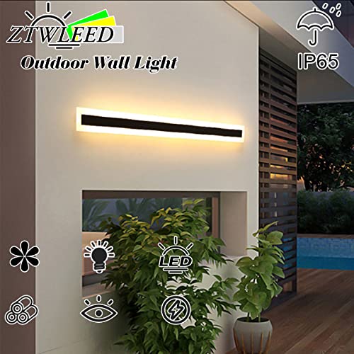ZTWLEED LED Outdoor Wall Lights,25W Wall Lamp Natural White 4000K,Waterproof Exterior Acrylic Long Outdoor Wall Light for Garden Villa Porch Terraces Garage,120CM - Image 2