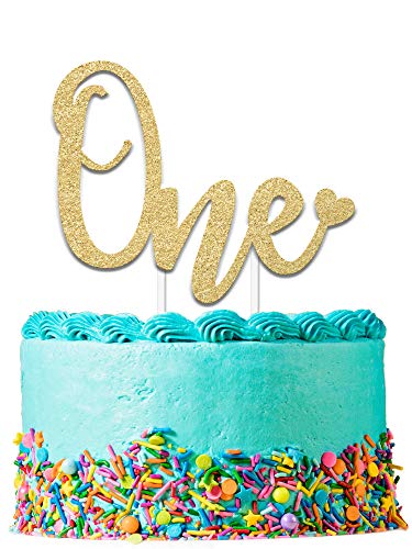 1st Birthday Cake Topper Decoration ONE - 6.25" x 4.25" First Bday Topper