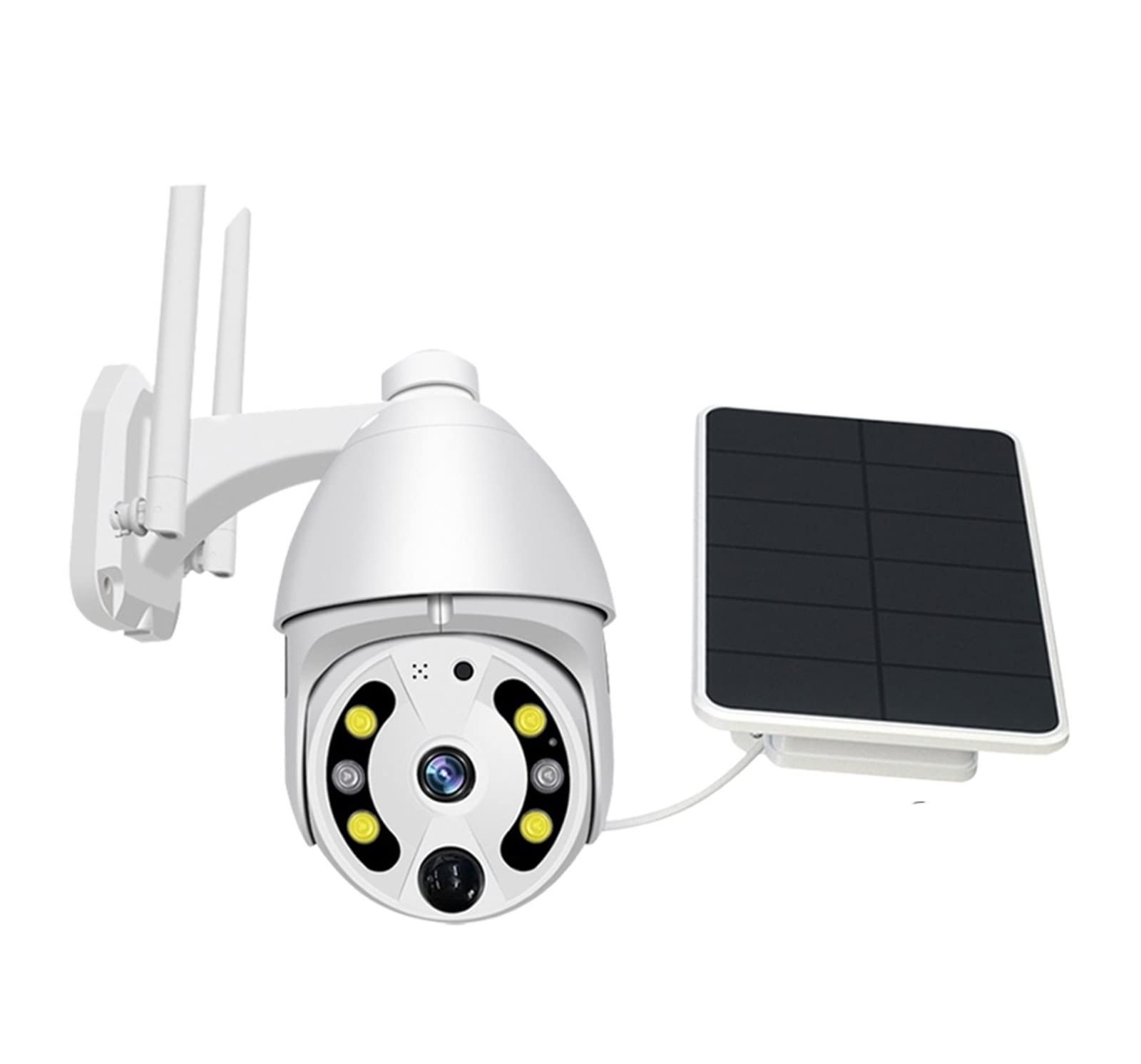 Caméras de sécurité, Caméra de sécurité Solaire extérieure 3G 4G Carte SIM Surveillance vidéo alimentée par Batterie Rechargeable 4MP PTZ CCTV PIR Mouvement(2MP WiFi Solar 128G)