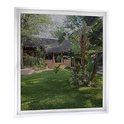 Foto di MYCARBON Zanzariera Finestra Adesiva 2 Pezzi 150x180cm Nero Autoadesivo Chiusura a Strappo Rete Anti-Insetti Regolabile a Piacere Senza Foratura