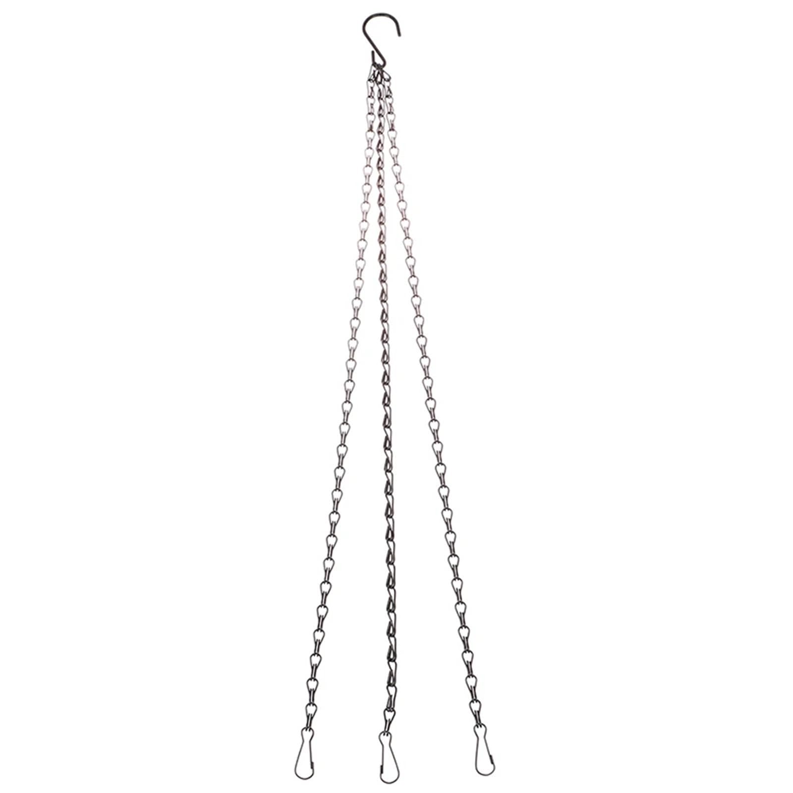 WUYXTO 4Pc 50cm Hanging Basket Flower Pot Chain With 3 Hooks Chains Plants Plant Grow Basin For plant