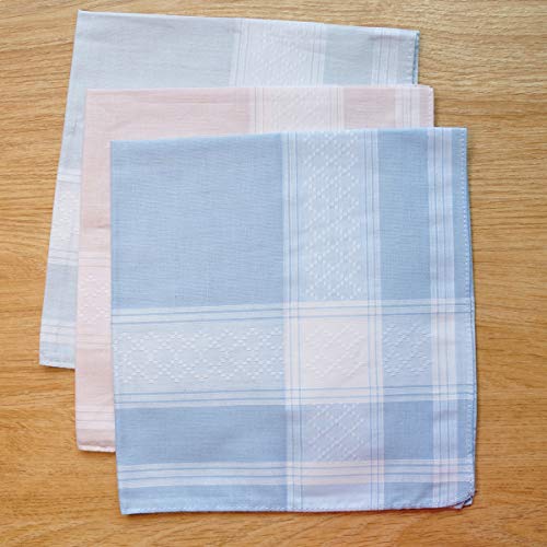 Soft Cotton Handkerchiefs For Men With Elegant Pattern In Assorted Color, 16 Inches Large Hankies, Pack Of 12 #TOP2