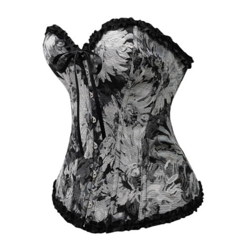Bustier corset brocart de haute qualite avec volants chic