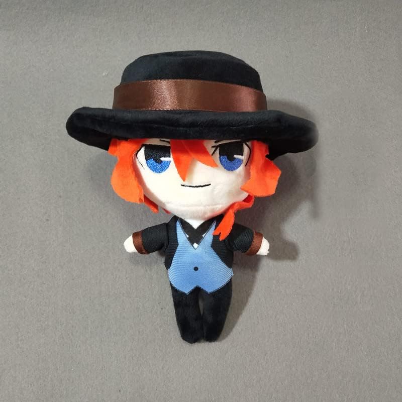 NUWIND Anime Plush Figures Doll Toy Dazai Osamu Nakahara Chuuya Ryunosuke Akutagawa Plushie Stuffed Collection Figurine Soft Decoration Gifts Cosplay Props (Nakahara Chuuya)
