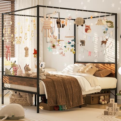 Catálogo de Cama Tubular Matrimonial los 10 mejores. 50 SIMPLE ESPACIO Base Cama Matrimonial,Base de Cama Matrimonial con Soporte de Mosquitera,Palo Hierro Camas Matrimonials con Cabecero,196 * 140 * 190 CM Adecuado para el...