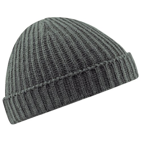Beechfield Unisex Retro Trawler Winter Beanie Hat (One Size) (Smoke Grey)