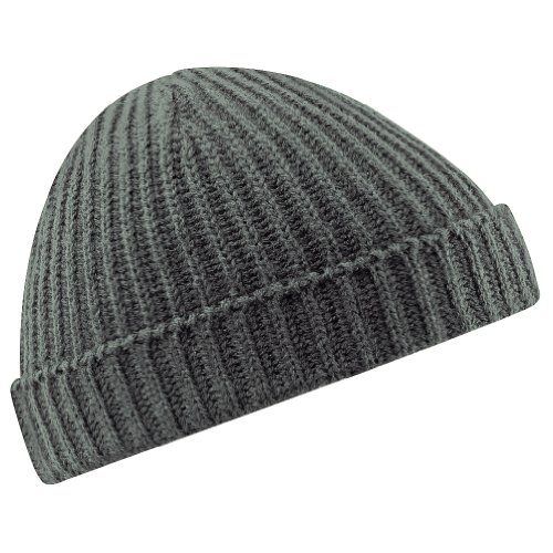 Price comparison product image Beechfield Unisex Retro Trawler Winter Beanie Hat Baseball Cap,  Grey (Smoke Grey)