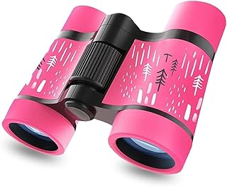 Anmete Binoculars for Kids 4 Times Children Binoculars Toy Compact Binoculars for Bird Watching Outdoor Explorer Shockproof Children Binoculars Safari Adventure Educational Binoculars Kids Age 3-12