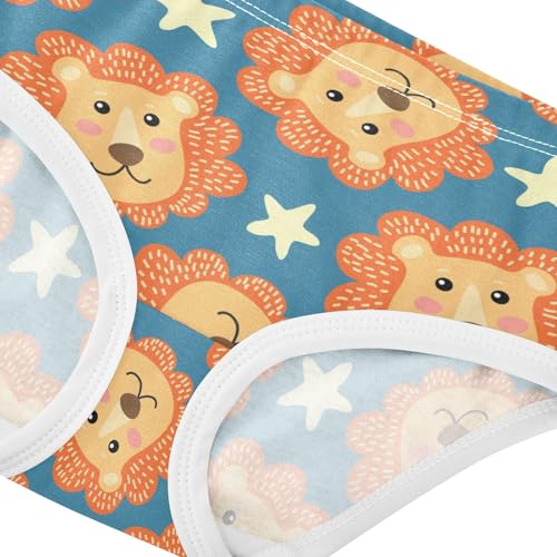 Wusikd Cute Cartoon Lions Girls' Underwear Cotton Girls Briefs Soft Toddler Underwear 6T4