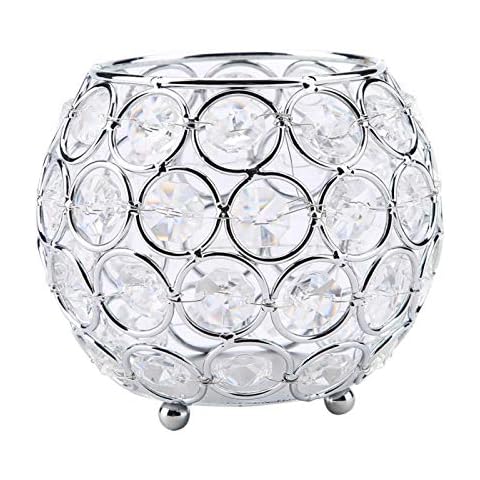 Silver Crystal Bowl Candle Holder for Events Cover