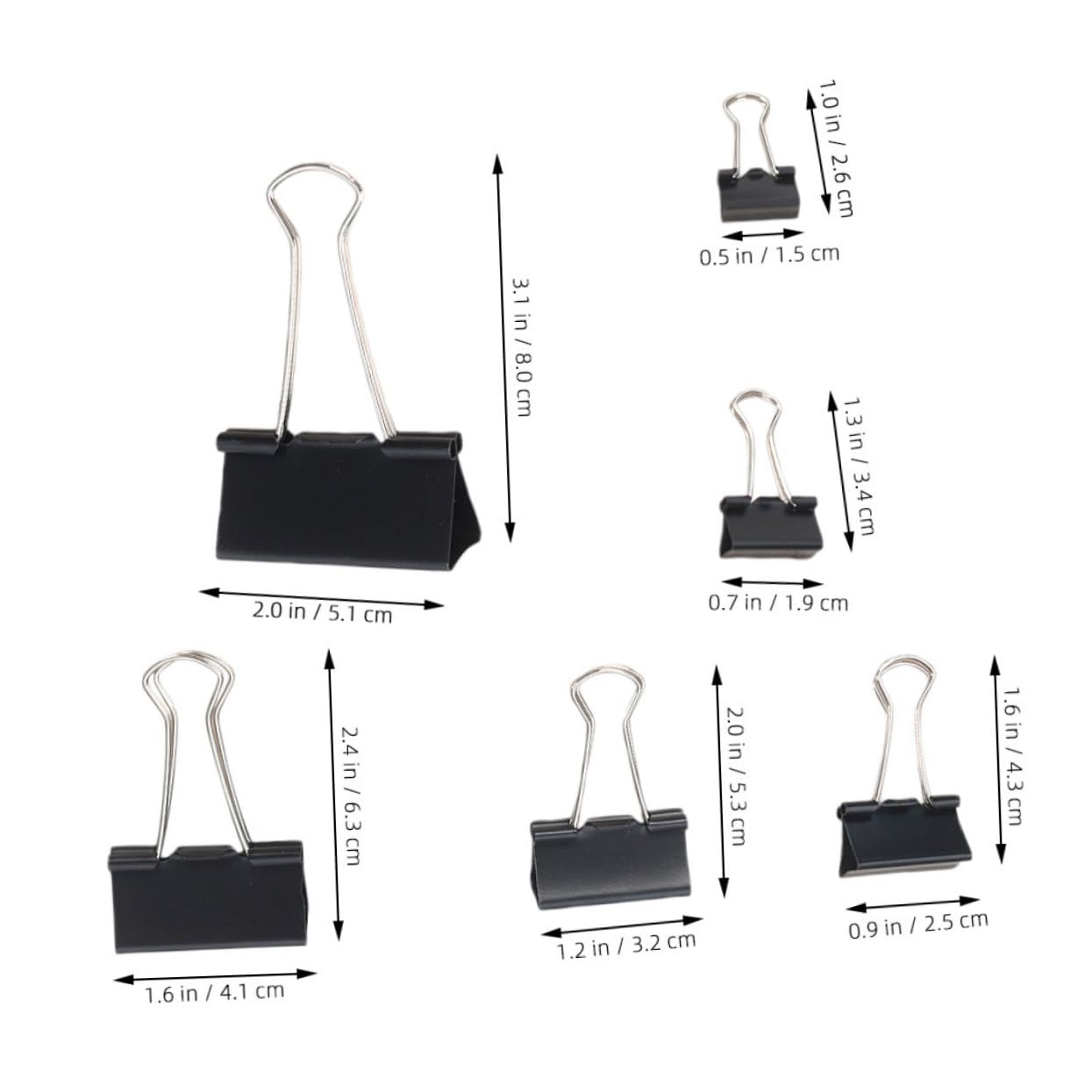 Homoyoyo 120 Piezas Clips Metálicos de Oficina de Clips Plegables Diseño de Larga para Gruesos para Profesional y Estudio