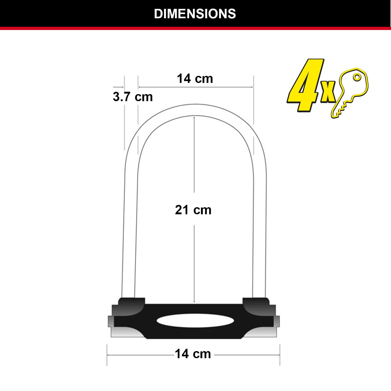 Master Lock Antivol de vélo à clé Noir